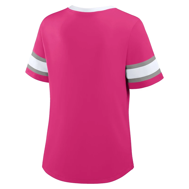 T-shirt à lacets Athena Redzone Draw Play des Cowboys de Dallas pour femmes, rose