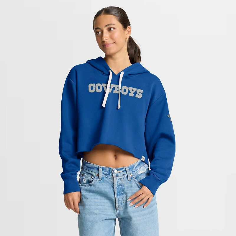 Sweat à capuche court surdimensionné Fanatics Royal Dallas Cowboys pour femme