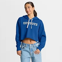 Sweat à capuche court surdimensionné Fanatics Royal Dallas Cowboys pour femme
