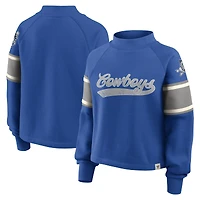 Women's Fanatics Royal Dallas Cowboys Oversized Hometown Toss Sweep Mock Neck Pullover