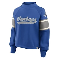 Women's Fanatics Royal Dallas Cowboys Oversized Hometown Toss Sweep Mock Neck Pullover