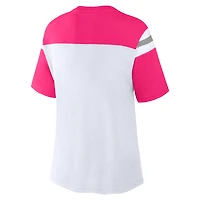 Women's Fanatics White/Pink Dallas Cowboys Cheer Chant Fashion Crop Top