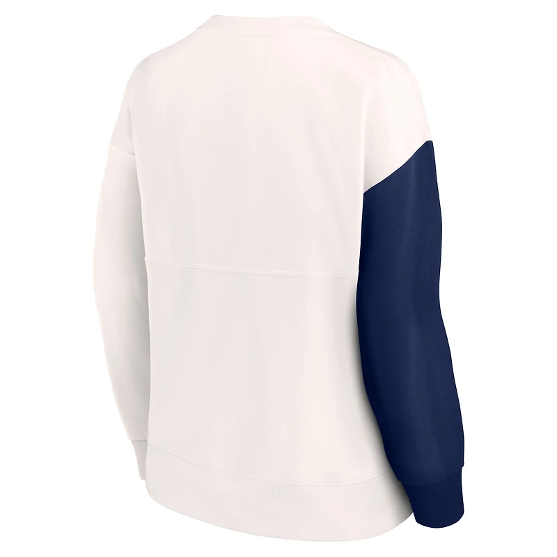Women's Fanatics White Dallas Cowboys Colorblock Primary Logo - Pullover Sweatshirt