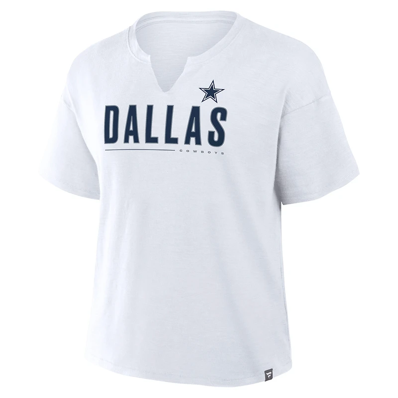 T-shirt boxy blanc Dallas Cowboys Redzone pour femme