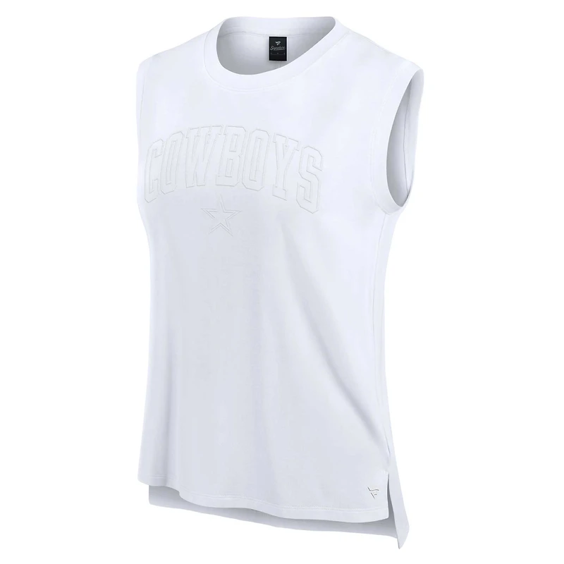 Women's Fanatics White Dallas Cowboys Studio Gym Tank Top