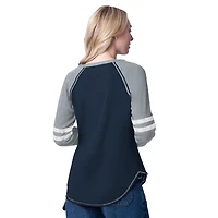 Women's G-III 4Her by Carl Banks Navy/Silver Dallas Cowboys Winner Long Sleeve T-Shirt