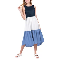 Women's G-III 4Her by Carl Banks Navy/White/Royal Dallas Cowboys 12th Inning Colorblock Dress