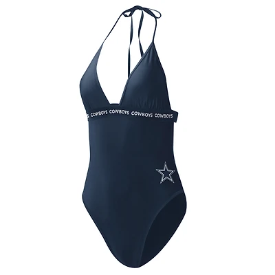 Women's G-III 4Her by Carl Banks Navy Dallas Cowboys Full Count - One-Piece Swimsuit