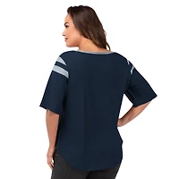 Women's G-III 4Her by Carl Banks Navy Dallas Cowboys Plus Linebacker T-Shirt