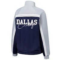 Veste de survêtement d'après-match entièrement zippée G-III 4Her by Carl Banks pour femme bleu marine des Dallas Cowboys