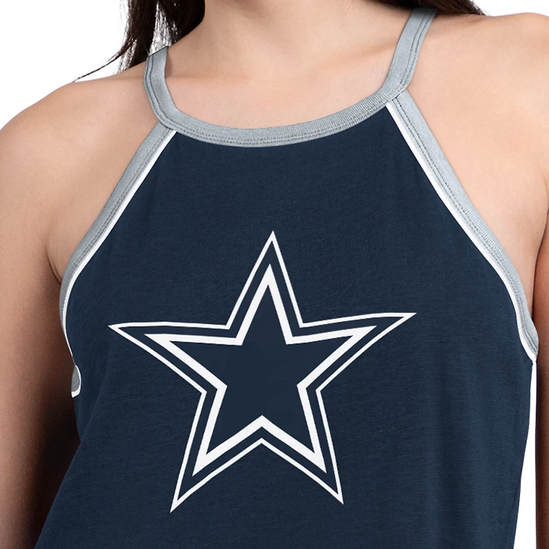 Débardeur G-III 4Her pour femme par Carl Banks, bleu marine, Dallas Cowboys Redemption Win Slub
