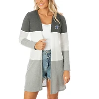Women's Gameday Couture  Gray/White Dallas Cowboys Blitz Belle Tri-Color Block Lightweight Open Cardigan