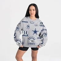 Sweat-shirt polaire Dallas Cowboys Always On Repeat, gris chiné, pour femme, collection Gameday Couture.