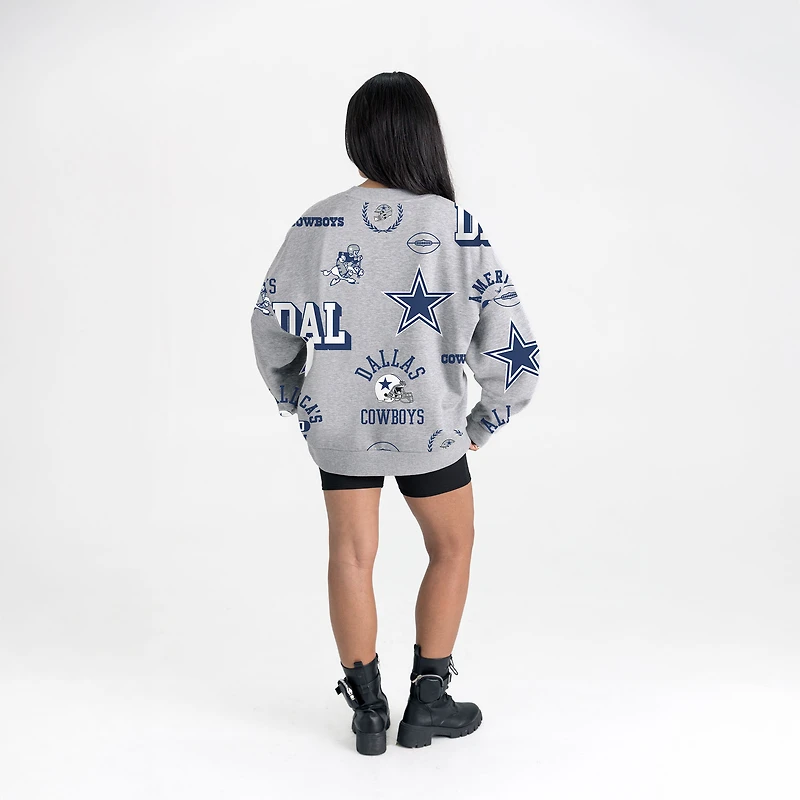Women's Gameday Couture Heather Gray Dallas Cowboys Always On Repeat Fleece Sweatshirt