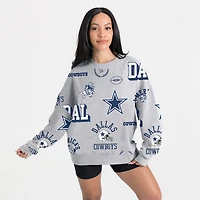 Sweat-shirt polaire Dallas Cowboys Always On Repeat, gris chiné, pour femme, collection Gameday Couture.