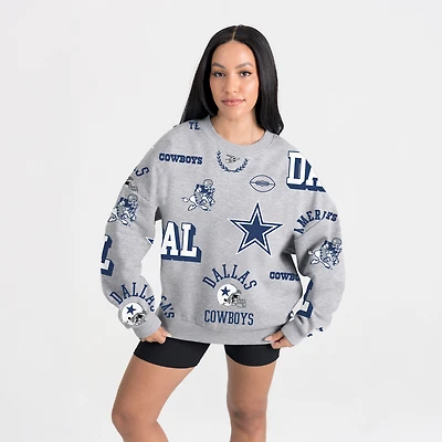 Women's Gameday Couture Heather Gray Dallas Cowboys Always On Repeat Fleece Sweatshirt