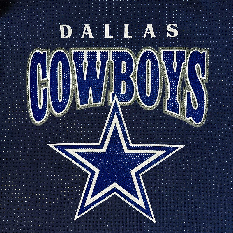 Pull à capuche bleu marine Gameday Couture Dallas Cowboys pour femme avec micro strass scintillants
