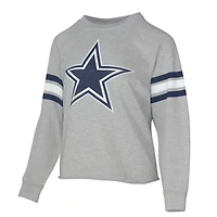 Sweat-shirt raglan en tissu éponge gris Lauren James pour femme des Cowboys de Dallas