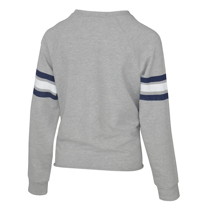 Sweat-shirt raglan en tissu éponge gris Lauren James pour femme des Cowboys de Dallas