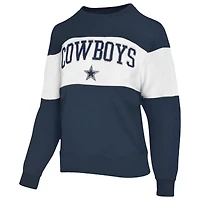 Sweat-shirt Lauren James bleu marine Dallas Cowboys Bling Colorblock Terry pour femme