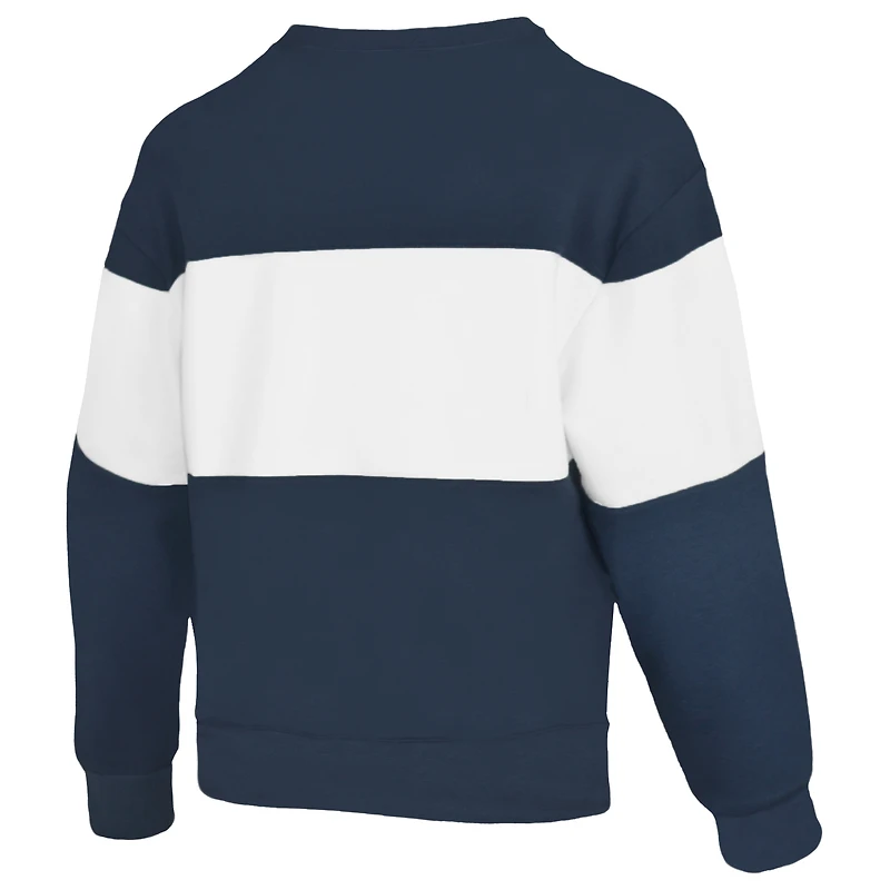 Sweat-shirt Lauren James bleu marine Dallas Cowboys Bling Colorblock Terry pour femme
