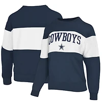 Sweat-shirt Lauren James bleu marine Dallas Cowboys Bling Colorblock Terry pour femme