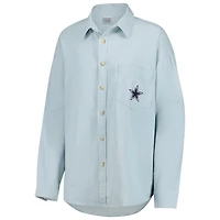 Women's  Light Blue Dallas Cowboys 90s Denim Button-Up Shirt