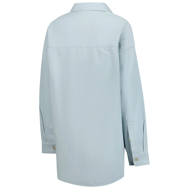 Women's  Light Blue Dallas Cowboys 90s Denim Button-Up Shirt