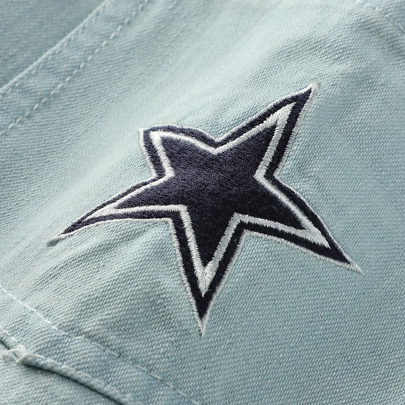 Chemise boutonnée en jean bleu clair des Cowboys de Dallas années 90 pour femme