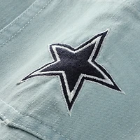Chemise boutonnée en jean bleu clair des Cowboys de Dallas années 90 pour femme