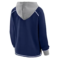 Sweat à capuche col en V et logo Athletic Navy Dallas Cowboys Boom Fleece pour femme