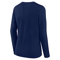 Women's Logo Athletic Navy Dallas Cowboys Grip Long Sleeve T-Shirt