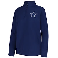 Women's Logo Athletic Navy Dallas Cowboys Velocity Quarter-Zip Jacket