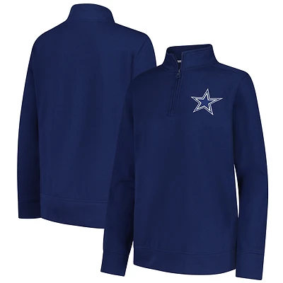 Veste à logo athlétique bleu marine pour femme, style Velocity, avec fermeture éclair quart de tour