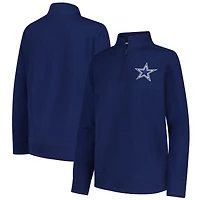 Veste à logo athlétique bleu marine pour femme, style Velocity, avec fermeture éclair quart de tour