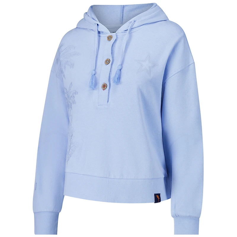Sweat à capuche uni bleu clair Dallas Cowboys Island Dream pour femme Margaritaville