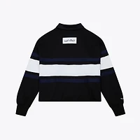 Polo de rugby court à manches longues Mitchell & Ness noir Dallas Cowboys pour femme