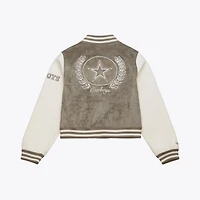 Women's Mitchell & Ness  Cream Dallas Cowboys Full-Snap Varsity Jacket