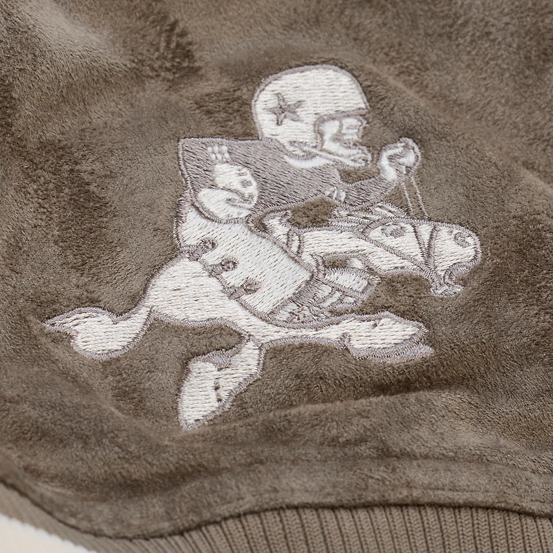 Veste universitaire Mitchell & Ness crème Dallas Cowboys pour femme, à boutons-pression.