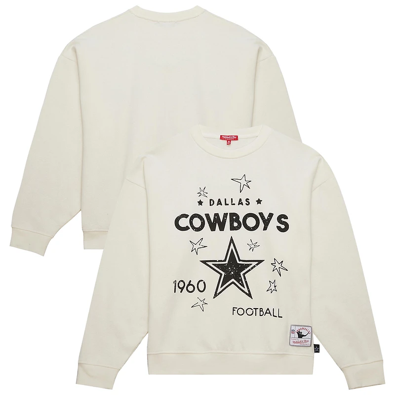 Women's Mitchell & Ness Cream Dallas Cowboys Plus Shooting Star Sweatshirt