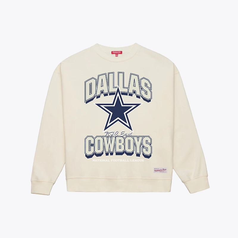 Women's Mitchell & Ness Cream Dallas Cowboys Tonal Arch Sweatshirt