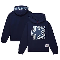 Women's Mitchell & Ness Navy Dallas Cowboys Gridiron Classics Big Face 7.0 Pullover Hoodie