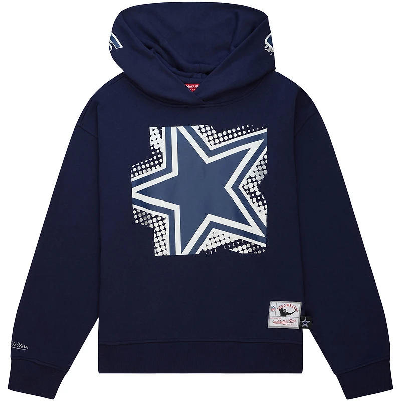 Chandail à capuchon Big Face 7.0 pour femme des Dallas Cowboys de la marine Mitchell & Ness