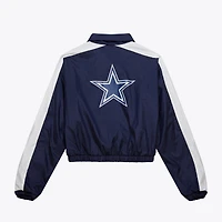 Veste zippée en nylon bleu marine Dallas Cowboys pour femme Mitchell & Ness
