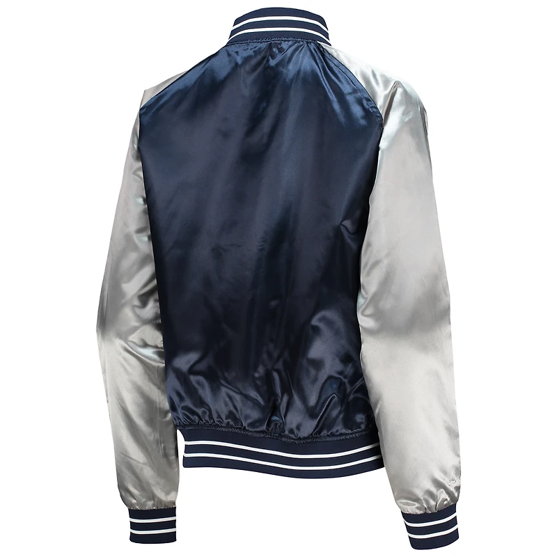Women's Mitchell & Ness Navy Dallas Cowboys Team 2.0 Satin Raglan Full-Snap Jacket