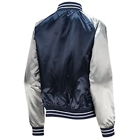 Women's Mitchell & Ness Navy Dallas Cowboys Team 2.0 Satin Raglan Full-Snap Jacket