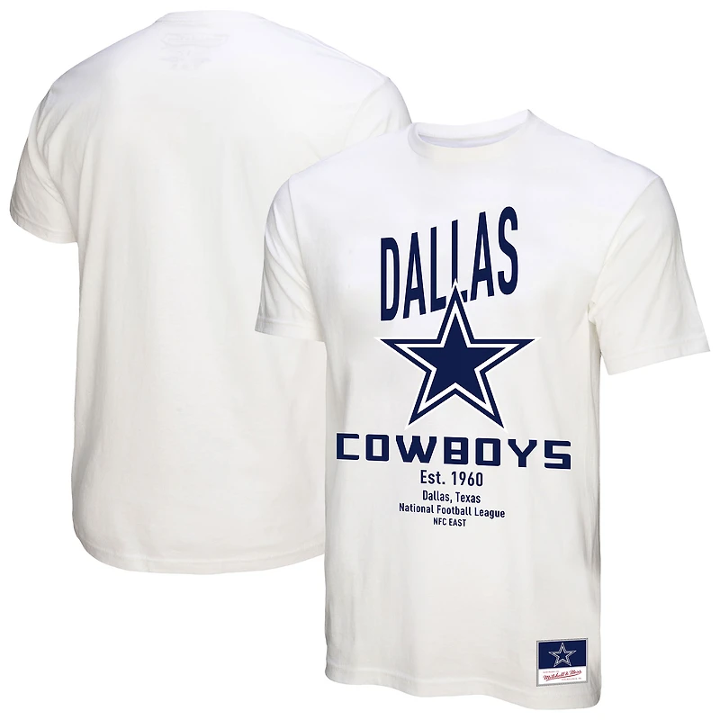 Women's Mitchell & Ness  White Dallas Cowboys Logo Rise Boyfriend T-Shirt