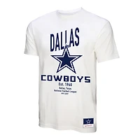 Women's Mitchell & Ness  White Dallas Cowboys Logo Rise Boyfriend T-Shirt