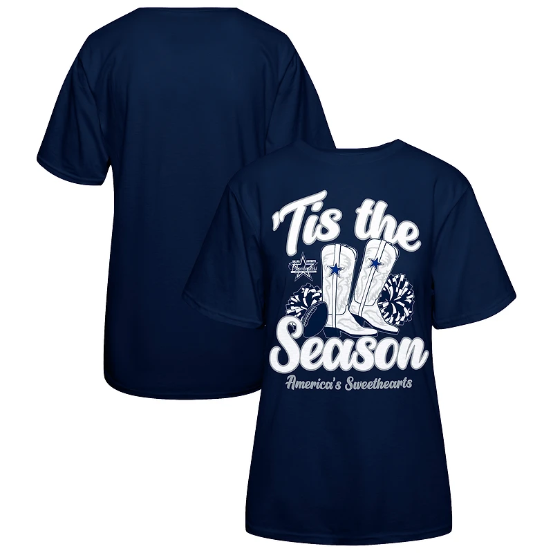 T-shirt à bottes Dallas Cowboys 'Tis The Season pour femmes, bleu marine