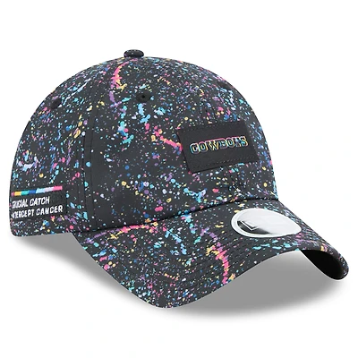 Women's New Era  Black Dallas Cowboys 2025 NFL Crucial Catch Pony Tail Adjustable Hat